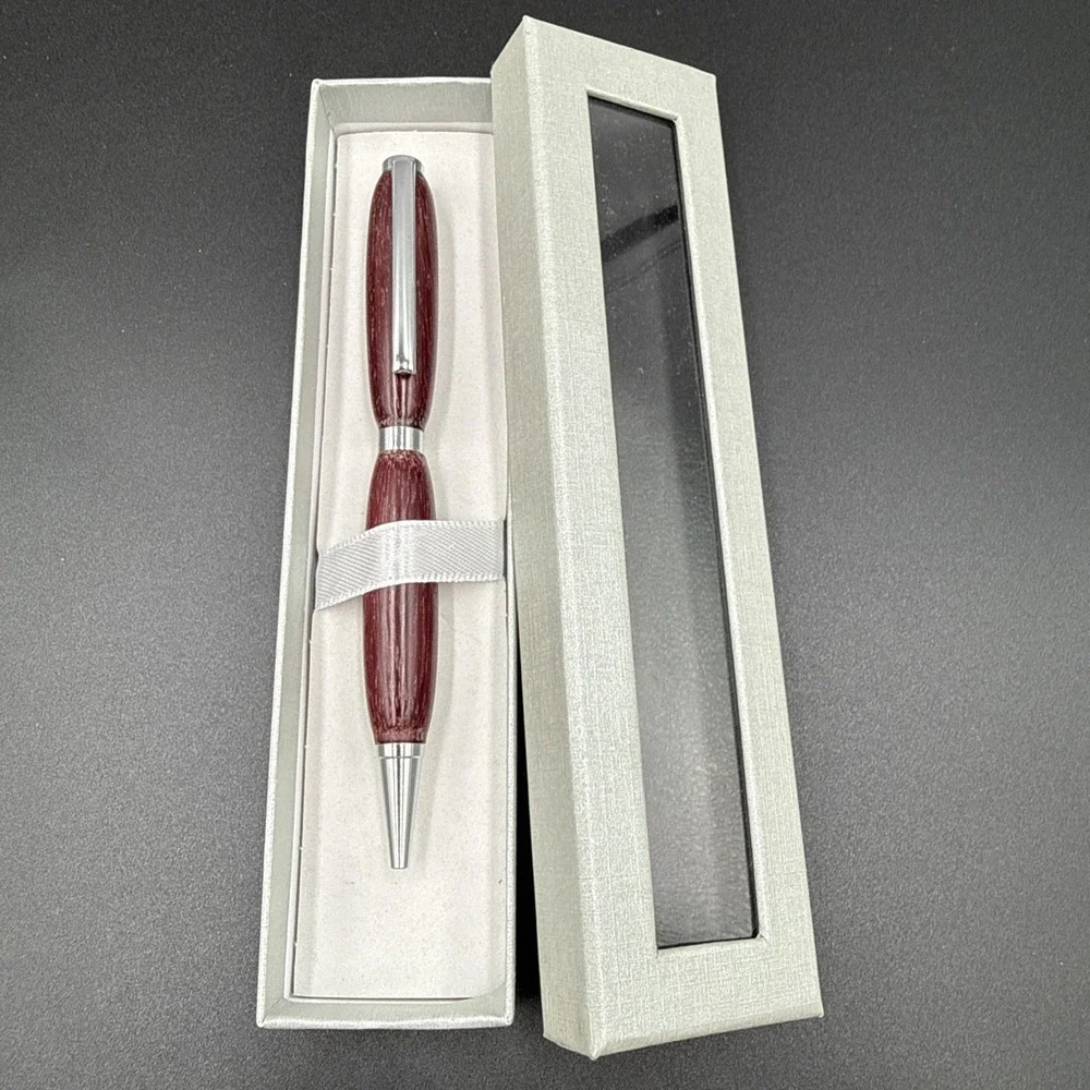Hand Turned Purple Heart Ink Pen With Black Ink